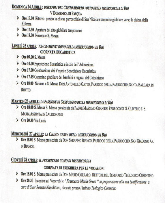 Programma Festivit